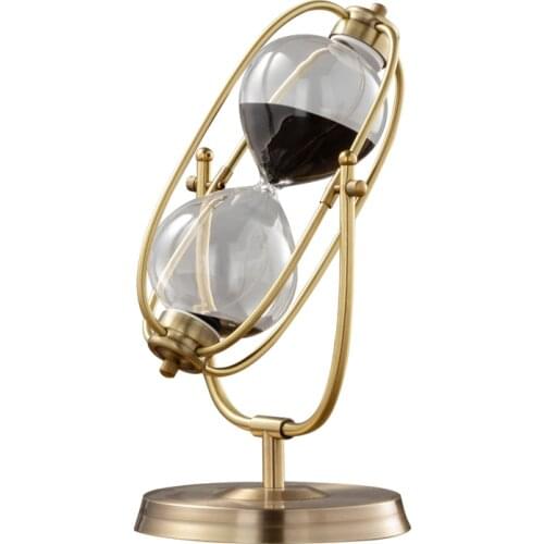 360° Flipping Sand Clock Timer, Vintage Sand Watch 15 Min Metal Hourglass Sandglass for Home Office Desk Decoration