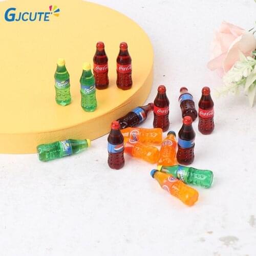 4PCS 1/6 1/12 Dollhouse Miniature Mini Coke Fanta Sprite Water Bottle Beverage Model fo Dollhouse Kitchen Food Toy