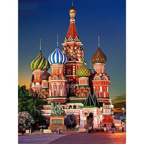5D Diamond Painting Full Square/Round Moscow Church Diamond Mosaic Rhinestone Picture Embroidery Sale Home Decor Drop Ship
