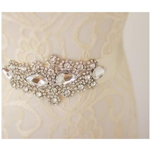 Sparkly Luxurious Crystal Rhinestone Czech Stones Formal Wedding Dress Belt New Arrival Handmade Stunning Bridal Sash