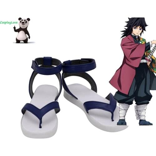 Demon Slayer: Kimetsu no Yaiba Giyuu Tomioka Blue Cosplay Shoes Cosplay Boots CosplayLove For Christmas Halloween