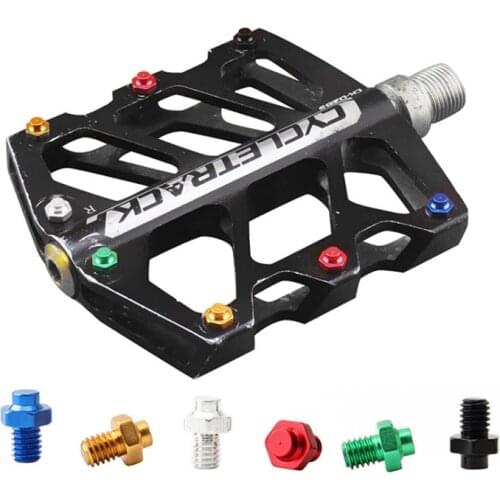 10PCS Aluminum Alloy Bicycle Pedal Bolt Pedal Fixed Studs Anti-Slip Mountain Bike Screws M4 Pedal Anti-Slip Screws