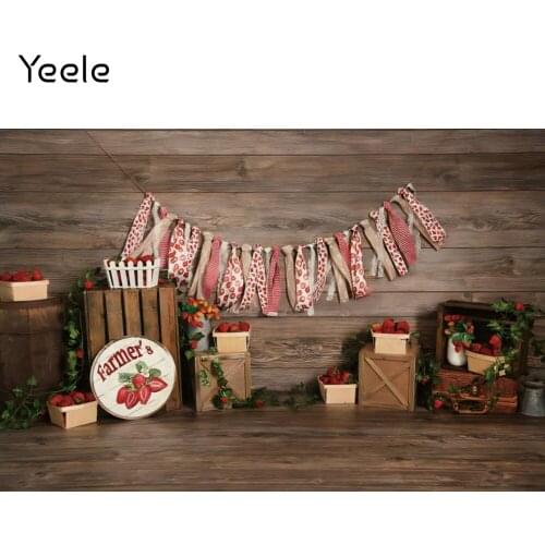 Yeele Baby Shower Birthday Backdrop Photocall Strawberry Wood Party Decor Background Photographic Photography For Photo Studio