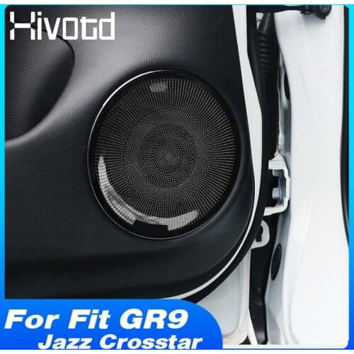 Hivotd Car Audio Speaker Cover Door Inner Loudspeaker Panel Trim Styling Car Accessories For Honda Fit GR9 Jazz Crosstar 2021