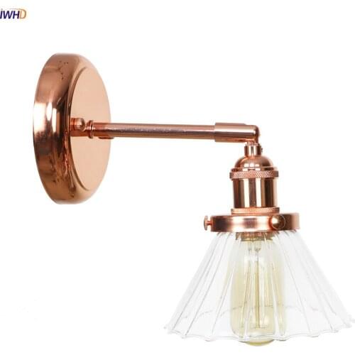 IWHD LED Creative Modern Nordic Wall Lamp Iron Rose Golden Retro Wall Light Vintage Industrial Lights Fixtures For Home Lighting