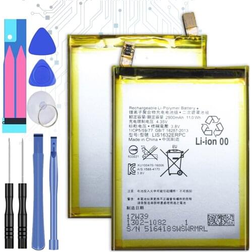 Mobile Phone Battery For Sony Xperia XZ Dual Sim F8332 Battery LIS1632ERPC 2900mAh