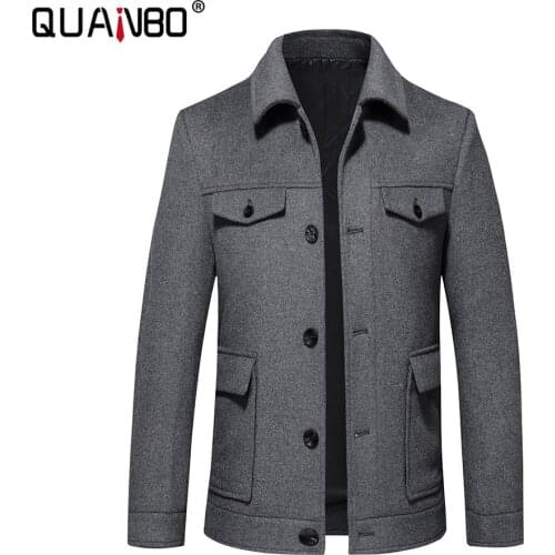 Men Autumn Winter Coat 2021 New Mens Woolen Motorcycle Jacket Youth Fashion Fit Mens Jacket Comfortable Wool Jacket