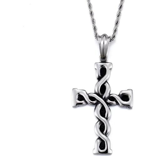 Men 's pendant titanium steel creative cross retro personality accessories