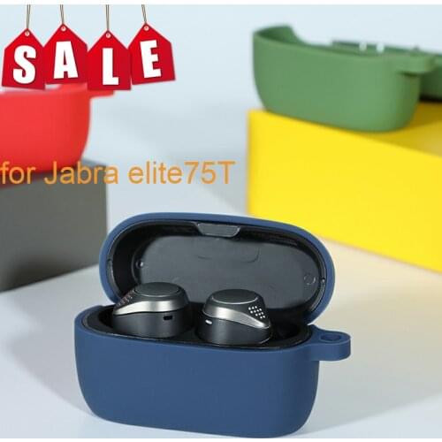 Soft Silicone Earphone Case For Jabra Elite 75t Sports Wireless Earphone Protective Headphones Case Cover Earphone Accessories