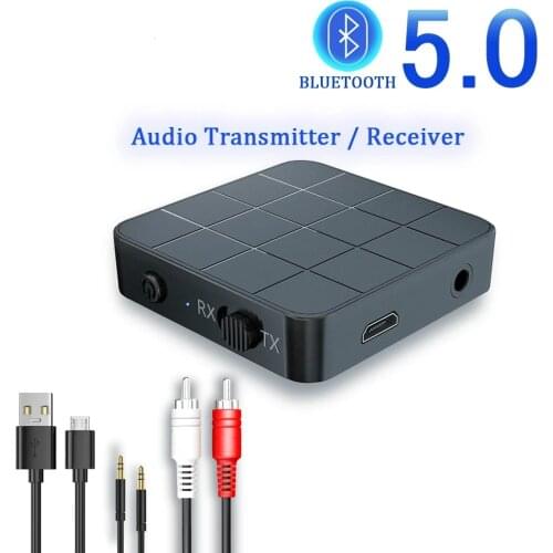 NEW Bluetooth 5.0 Receiver And Transmitter 2 IN 1 Audio Music Stereo Wireless Adapter With RCA 3.5MM AUX Jack For Car Kit TV MP3