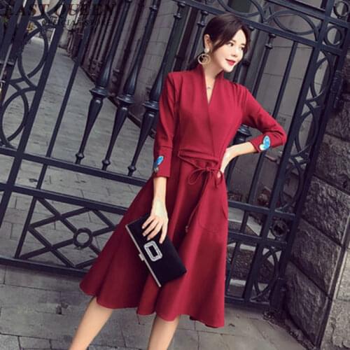 Fall clothing women winter dresses women 2018 tunic long sleeve woman dress 2018 KK1743 H