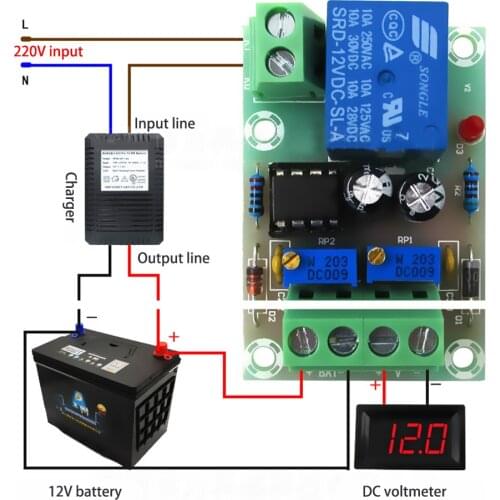 12V Battery Charging Control Board XH-M601 Intelligent Charger Power Control Panel Automatic Charging Power