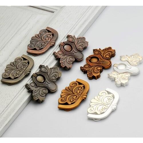 Surface mounted concealed bronze drawer handle,European concealed hole handle and concealed buckle Furniture hardware accessorie