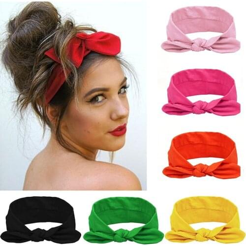 New Fashion Women Headband Solid Color Turban Twist Knitted Cotton Hairband Hair Accessories Twisted Knotted Headwrap For Girls