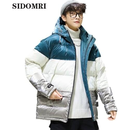 New down jacket couple short winter fashion trend 90% white duck down handsome versatile couple bread hooded coat hig quality