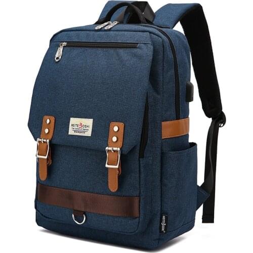 New Korean USB Boy Girl Book Bags Teenagers Student Women Men Laptop Travel Backpack