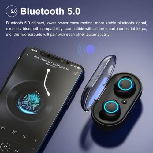 IPX6 Waterproof Wireless Earphones 5.0 Touch Control Bluetooth Earphone Earbuds with Mic Charging Box Automatic Pair наушники