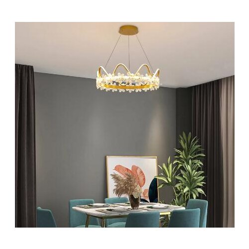 High-end crown shaped chandelier with good quality crystals and silicone lamp cover, Living room bedroom lighting LED lamps