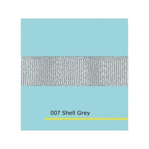1" inch (25mm) Silver Purl Shell Grey grosgrain ribbons