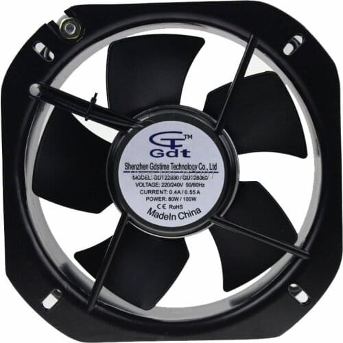1 Piece Gdstime 225mm Metal Industrial 22580 225x225x80mm AC 220 240V Cooling Fan