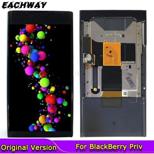 100% Original For BlackBerry Priv LCD Display Touch Screen Digitizer Assembly WithFrame Replacement Parts Priv LCD free shipping