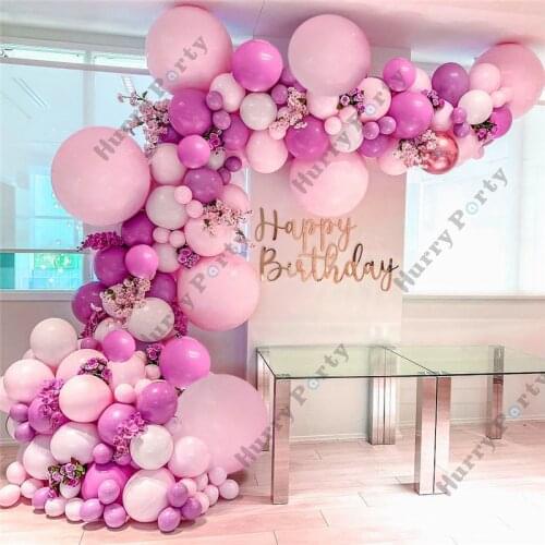 157Pcs Macaron Pink Balloons Garland Arch For Wedding Decoration Accessories Kids Birthday Anniversary Party Baby Shower Decor