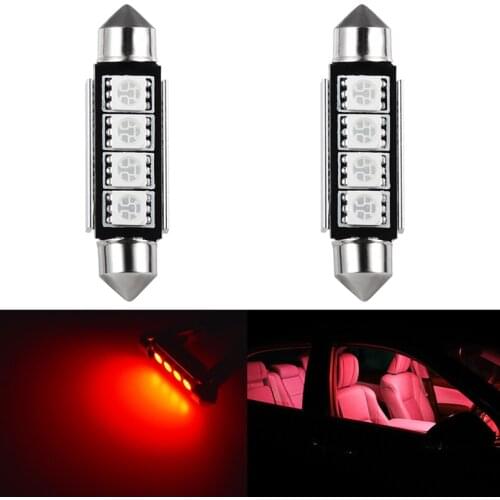 Katur 2x C5W LED Canbus bulbs 6000K 5050 SMD Festoon 41mm 42mm led Dome Reading Light Interior light Bulbs for Car 12V Red White