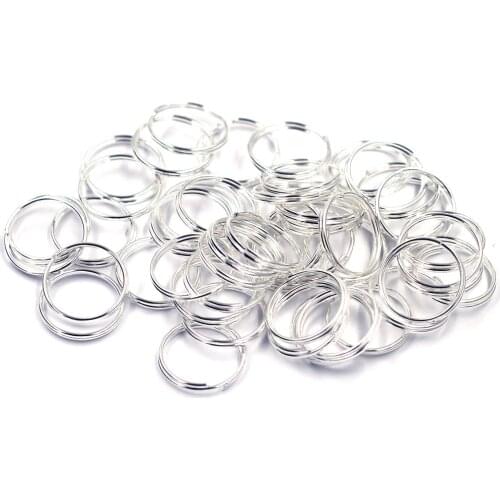 200Pcs Double Loops Open Split Rings Round Alloy Silver Plated Jewelry DIY Findings Charms 4mm Dia
