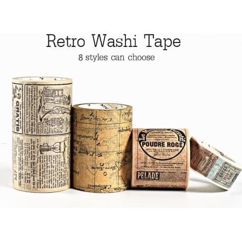 2021 Fashion Retro Washi Tape Set Decorative Washi Stickers Vintage Decoration Scrapbooking Masking Washi Tape Journal Tape