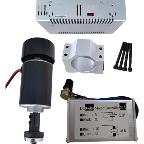 24VDC 200W 1000RPM Air-cooled motor +52mm clamps+power supply+speed controller+saw blade or grinding wheel