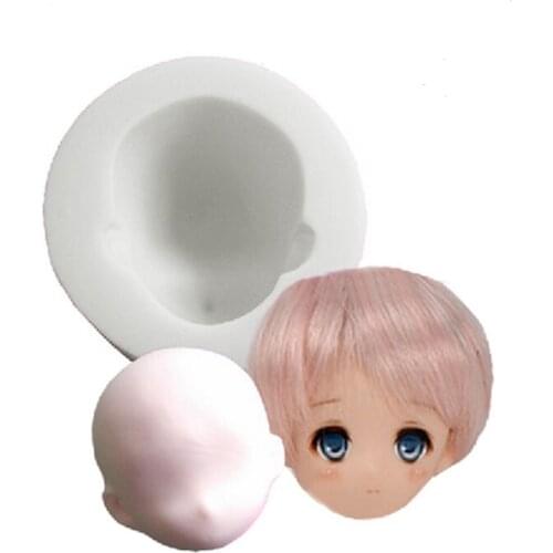 3D Girl Princess Face Lady Head Cake Mold Silicone Cute Doll Face Fondant Mold Doll Head Cake Chocolate DIY Mold