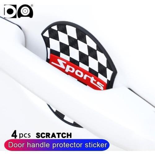 4pcs Car door handle Scratch protector Carbon fiber sticker Wrist decoration for Cadillac XT5 ELR CT6 CTS XTS ATS SRX SLS STS