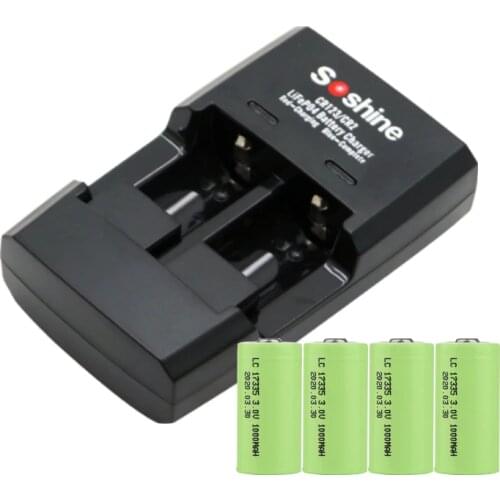4x CR123A 3.0V 3V Rechargeable LiFePO4 Battery CHARGER CR123 with LiFePO4 Battery Charger
