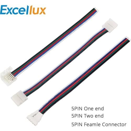 5pcs/lot 10mm 5pin for 5050 RGBW / RGBW Strip LED Connector Wire Free Solder Connector With 2 end connectors for strip jointing