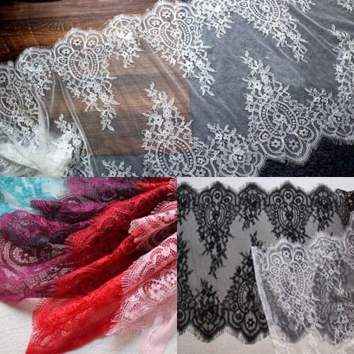 6M/Lot Multicolor exquisite eyelash lace trim fabric DIY adornment accessories Width 40CM