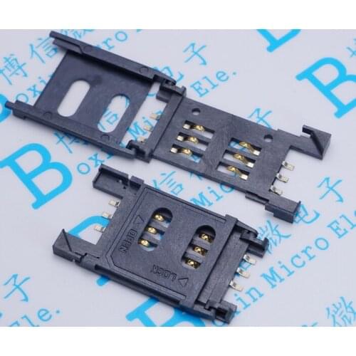 60pcs SIM card clamshell mobile communications six-foot deck SIM card slot 6P