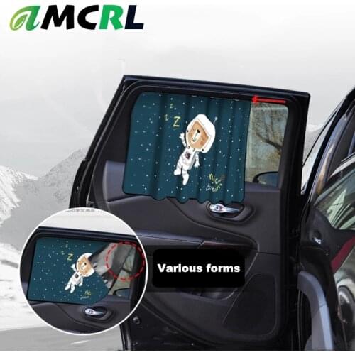Car Cartoon Spaceman Shades Magnetic Sun Visorside Window Sunshade Auto Windshield Curtains Rear Windshield Sun Shield Cover