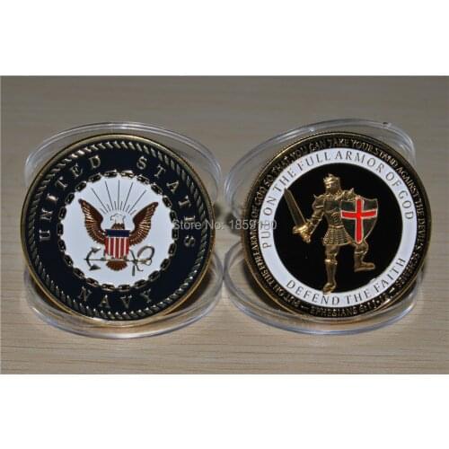 Free Shipping 5pcs/lot,NEW U.S. Navy Armor of God Challenge Coin