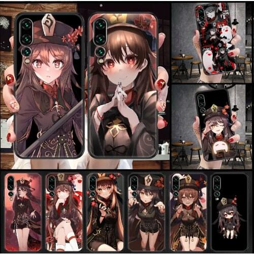 Genshin Impact hutao Phone case For Huawei P Mate P10 P20 P30 P40 10 20 Smart Z Pro Lite 2019 black luxury back trend waterproof