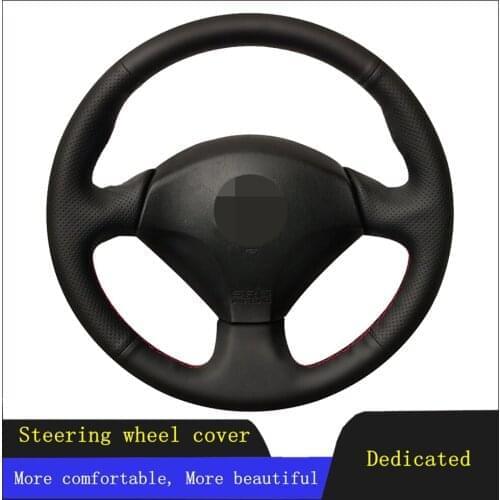Car Steering Wheel Cover Black Hand-stitched Genuine Leather For Honda S2000 2000-2008 Civic Si 2002-2004 Acura RSX Type-S 2005