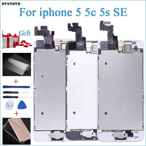 For iPhone 5 5S 5C LCD Display Touch Screen Digitizer Home Button Camera Assembly Replacement 5s Display For iPhone 5S LCD