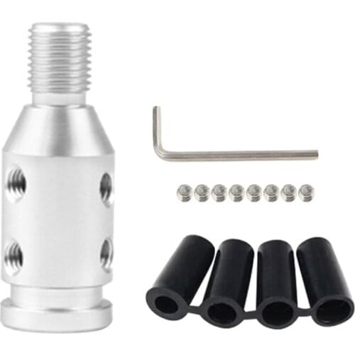 Custom Aluminum Universal Shift knob Shifter Adapter for BMW Mini Non Threaded Shifters M12X1.25 (Silver)