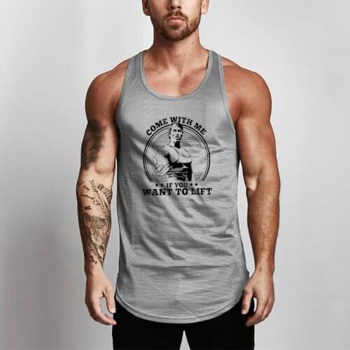 Fitness Mesh Mens Tank Top Brand Workout Fashion Casual Singlets Sleeveless Bodybuilding Gym Tanktops Vest Stringer Undershirt