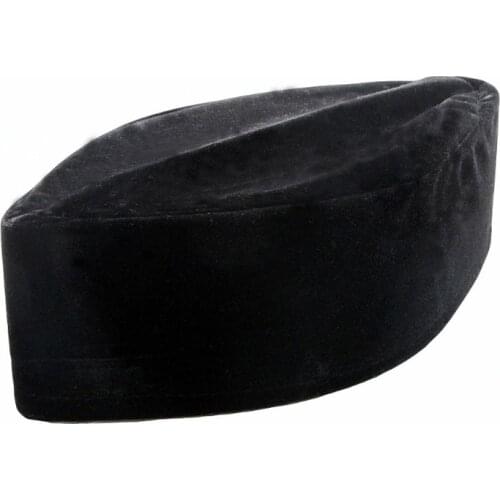Muslim Men Velvet Black Prayer Hat Islamic Turkish Foldable Autumn Winter Beanie Cap Bonnet Arabia Turban Headwrap S/M/L