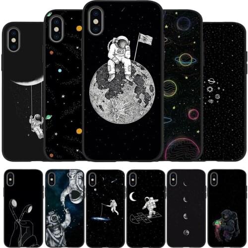 Cartoon Planet Space Star Black TPU Silicone Soft Phone Case For iPhone 11 12 Pro X XR XS MAX 5 6 7 8 Plus SE 2020