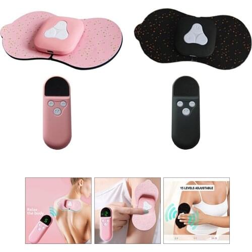 Portable Mini Electric Back Neck Massager Stimulator Cervical Sticker Tool