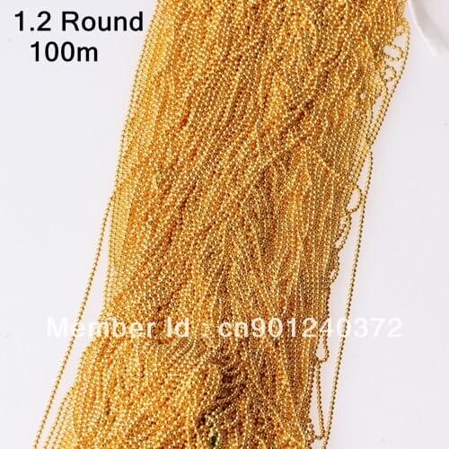 Nail Supplies String Of Beads 100m/lot(100m/bag) 1.2mm Round Gold/Sliver Necklace Nail Art Metal The Beads Nail Accessories 3d
