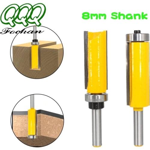 QQQ 1pc 8mm Flush Trim Pattern Router Bit Top & Bottom Bearing Bits Milling Cutter For Wood Woodworking Cutters