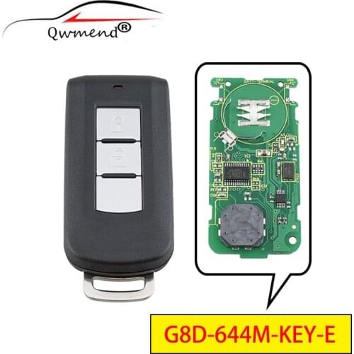 QWMEND G8D-644M-KEY-E 2 Buttons Smart Car Key for Mitsubishi Lancer Outlander ASX 433Mhz PCF7952 Chip ID46 Car Remote Key