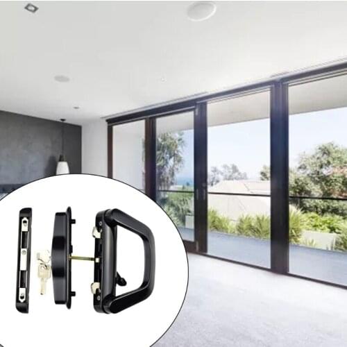 Door Handle Diecast Replacement for Sliding Doors Mortise-Style Reversible Hole Spacing for Mortise Style Locks